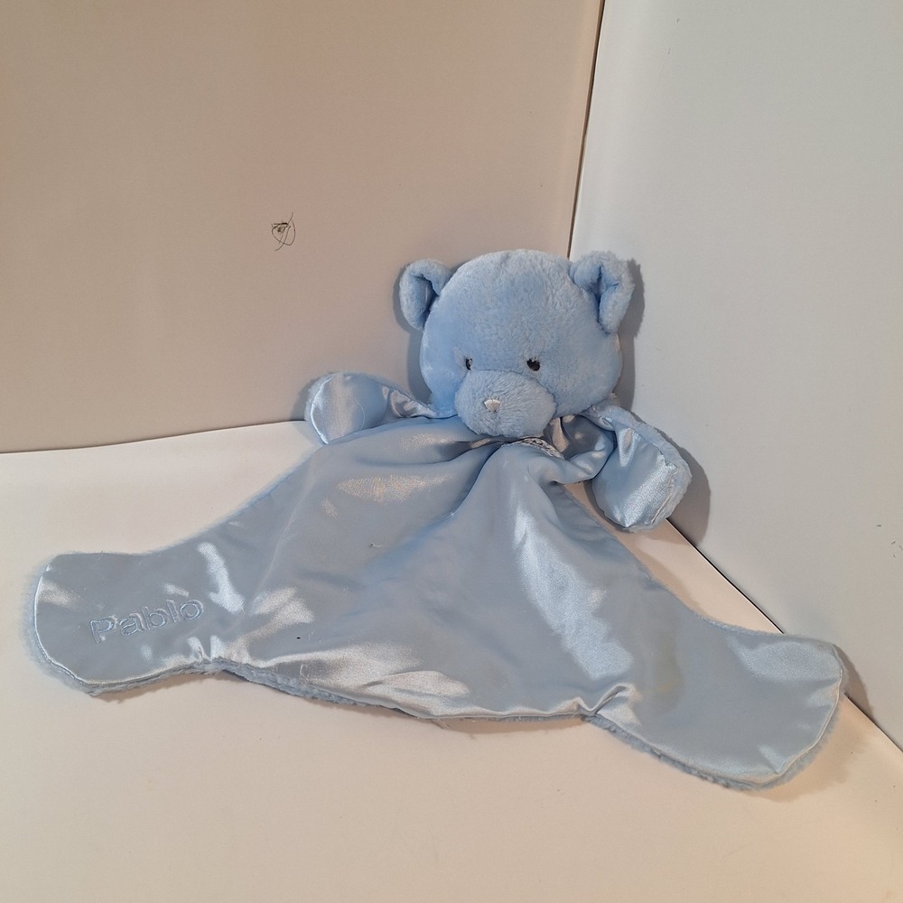 Baby Gund Huggybuddy Lovey My First Teddy Bear Blue Satin Plush Security Blanket